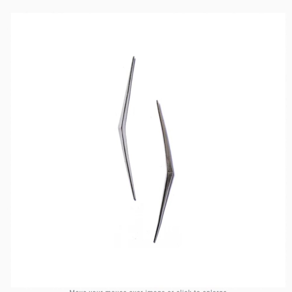 Long Ray Stud Earrings Sterling Silver